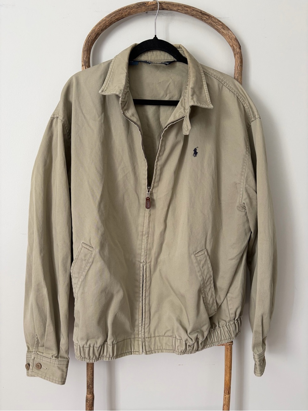Polo by Ralph Lauren Khaki Zip-Front Harrington Jacket
